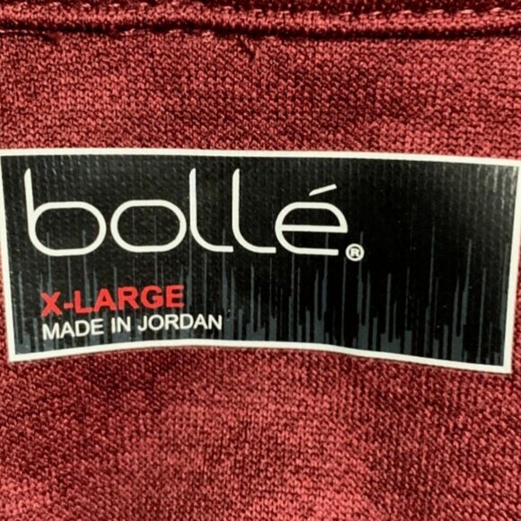 Men's Bolle' Performance 1/4 Zip Long Sleeve Golf Shirt Sz XL  Burgundy Red 76T - Picture 5 of 7